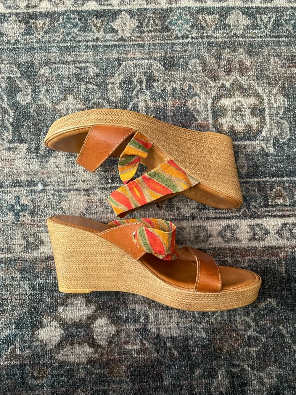 🥭Italian shoemakers wedge sandals🥭